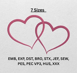 Interlocking Hearts Embroidery Design - Etsy