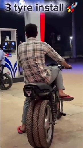 3 TYRE INSTALLED IN SPLENDOR ☠️ #splendor #modified #shorts #video #viral #trending #reels