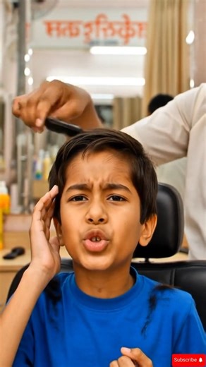 Bablu Wanted Hero Cut 😳 Barber Ne Zero Bana Diya 😂 Relatable Mom Twist#hearcut #funny#aiart#aishorts