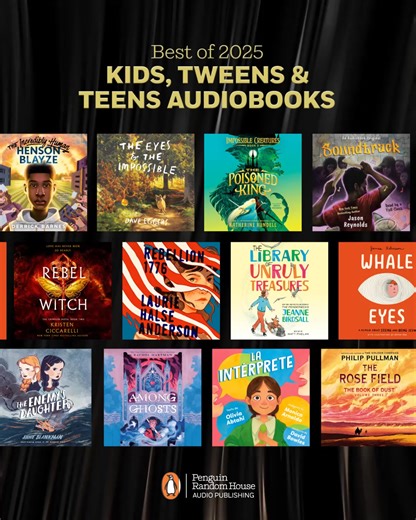 🎧🌟 Some of this year’s best audiobooks for kids, tweens, and teens. These highlighted listens stood out for their unforgettable stories, standout narration, and the power to spark imaginations of every age. Perfect for car rides, quiet time, and everything in between. #BestAudiobooks #KidsAudiobooks #TeenAudiobooks #FamilyListening | Penguin Random House Audio