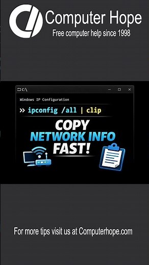 Instantly Copy Network Info in Windows #WindowsTips #Networking #TechSupport #ComputerTips