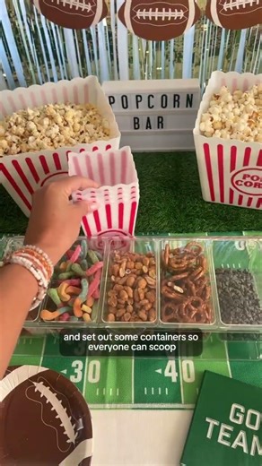 Ready for kickoff? Load up your popcorn bar and let the snacking begin! 🍿