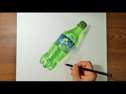 Speed Drawing Realistic A Plastic Bottle of SPRITE