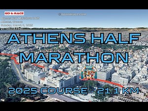 Athens Half Marathon 2025: fly over the half-marathon course! Video of the race path.