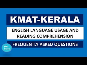 KMAT Exam| English Language Usage| Previous Year Questions| MBA Cloud