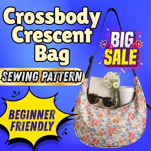 Crossbody Crescent Bag Sewing Pattern PDF | Modern Sling Bag Pattern | Chic Everyday Shoulder Bag | Instant Digital Download - Etsy