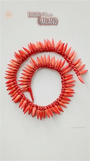 🌺 Rangan Flower Garland Without Needle & Thread | Easy Handmade Flower Craft #Shorts