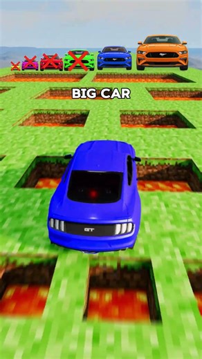 Big vs Small Cars vs Minecraft Lava