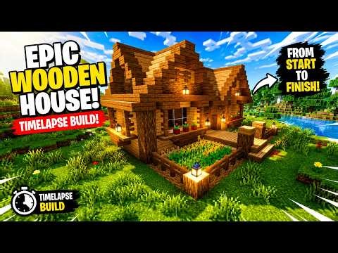 Minecraft Cozy Wooden House Tutorial! Easy Survival Starter House Build