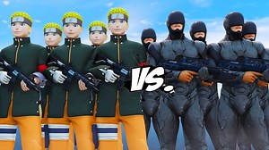 NARUTO vs RoboCop Army - EPIC BATTLE #KjraGaming #SKGaming #DMProduction #WaterRagdolls #GTA | Kjragaming
