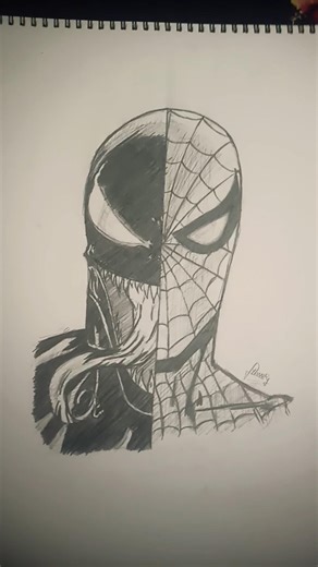 SPIDERMAN VS VENOM DRAWING 🔥🔥🔥🔥 #shorts #art