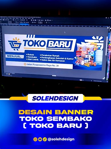 Desain Logo dan Banner Modern untuk Toko Baru