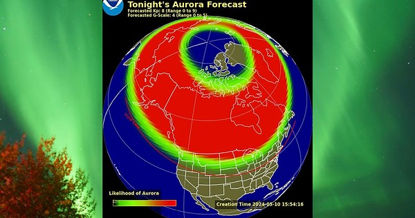 Northern lights forecast for DC, MD & VA; G5 Extreme Geomagnetic Storm Watch reaches Earth