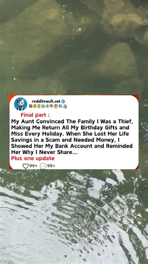 Final part, my aunt convinced the family I was a thief, making me return all my birthday gifts and miss every holiday. When she lost her life savings in a scam and needed money.. #reddit #askreddit #redditposts #redditstorytime #aita | Horror-Stories