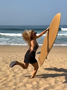 Epic Surfer Fail 🤣 #funny #lol #viralreels #reelsviral #blonde #surfer #ocean #sand #fall #trip #ai #hawaii | Alianne