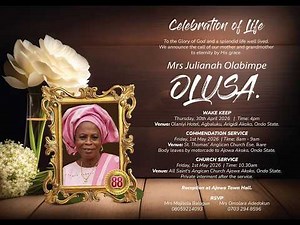 Funeral Service of Mama Julianah Olabimpe Olusa || Burial Ceremonies