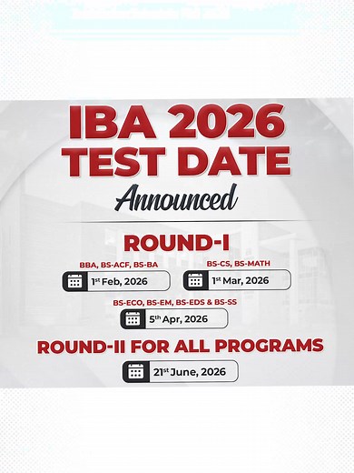 IBA 2026 Test Dates & New BS Economics Program