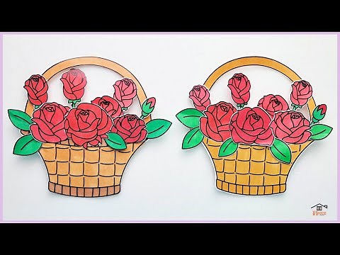장미바구니/도안나눔/장미/꽃만들기어르신미술/집콕만들기﻿Rose Basket