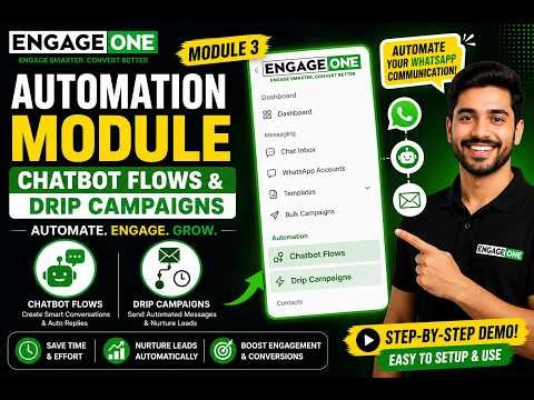 EngageOne Automation Module | Chatbot Flows & Drip Campaigns (Step-by-Step)