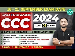 class-22/day-08 CCC sept 2024 : Marathon | ccc exam preparation | ccc computer course / bajrang sir
