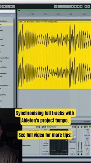 Synchronising full tracks with project tempo #Ableton #beginner #techno #edm #producer #beats #fyp