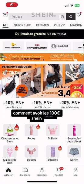 code shein sur TikTok