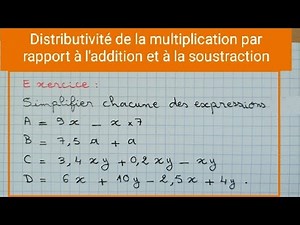 Comment simplifier une expression littérale, règle de la distributivité , 1A collège