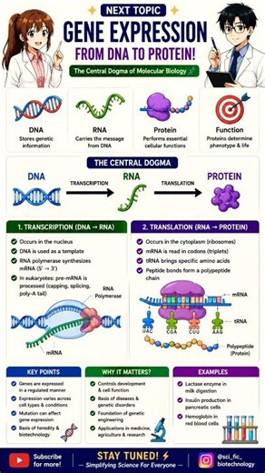 🎯 Gene Expression Explained | From DNA to RNA to Protein | Central Dogma of Molecular Biology