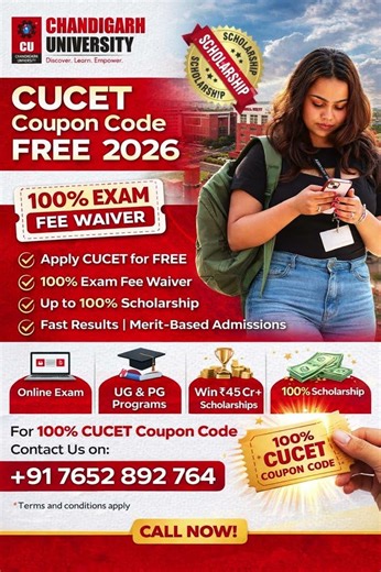 CUCET 100% FREE Coupon Code 2026 | 100% Exam Fee Waiver | Apply CUCET for FREE
