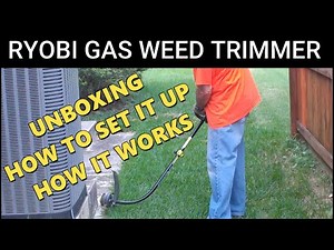 Ryobi expandable gas weed trimmer (weedeater) - unboxing, set-up, & review