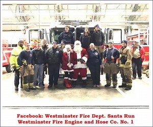 Santa Claus came to town on a fire engine