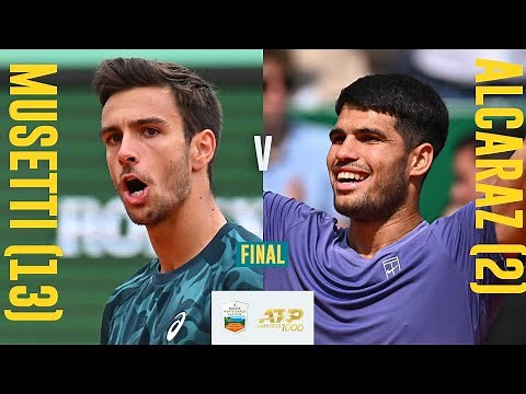 Lorenzo Musetti vs Carlos Alcaraz In Title Showdown | Rolex Monte-Carlo Masters 2025 Highlights