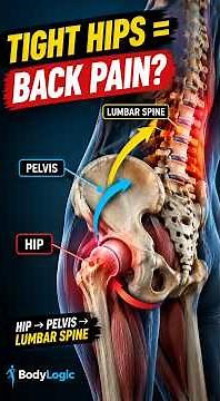 🦴 Can Tight Hips Cause Lower Back Pain? 👀 | Hip And spine Connection #Shorts #backpain
