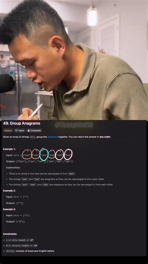 Group anagrams Cre ticungbimDSA | Học lập trình cho người mới bắt đầu