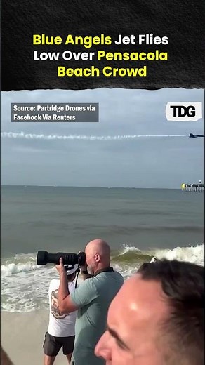 Blue Angels Jet Flies Low Over Pensacola Beach Crowd, Stuns Spectators