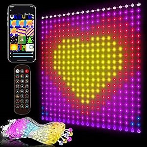 Smart Curtain Lights - 6.56 x 6.56ft American Flag Lights Outdoor App Controlled with Color Changing Optimum LED for Indoor, 4th of July, Christmas, Shop, Bar, Dynamic DIY IP65 Waterproof
