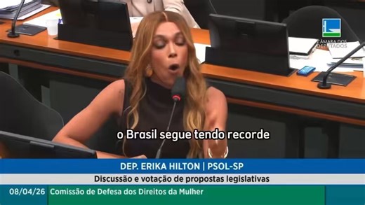 Erika Hilton em forte discurso na Comissão das Mulheres:“Ser mulher é um ato político, social e cultural; é uma série de dimensões. […] Algumas deputadas aqui pegaram o microfone e disseram que eu não as represento. E eu digo: ‘Graças a Deus que eu não as represento!’” ✍️