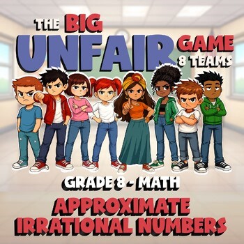 Approximate Irrational Numbers BIG UNFAIR Math Game - No Prep Grade 8 Review