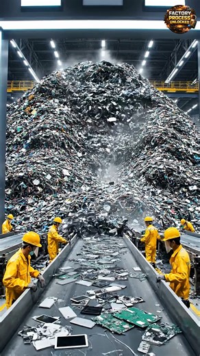 Every year, millions of old and broken smartphones are thrown away — but what if we told you they contain real gold, silver, and valuable metals? 😲 Step inside a modern E-Waste Recycling Factory and watch how discarded phones are dismantled, crushed, chemically processed, and refined to recover precious materials. This full process reveals how technology waste is transformed into reusable resources, reducing pollution and creating massive value. What looks like trash is actually urban mining at