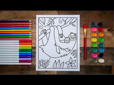 How to Draw a Cute SLOTH Step by Step 🌸🌿 SLOTH Drawing | SLOTH Coloring Page