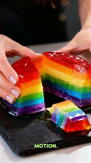 Cutting glass-like jello #oddlysatisfying