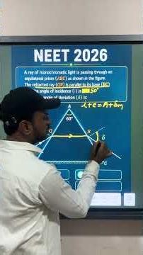 A ray of monochromatic light is passing through an equilateral prism.#Rayoptics#physicsshorts#neet
