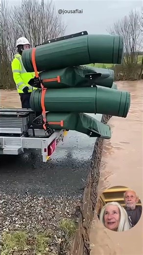 An Inflatable Floating Water Bridge #engineering #flood