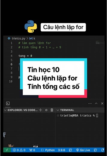 Làm quen với lệnh lặp for trong Python