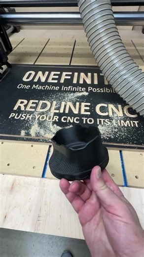 With the Lightning Lock connectors from Carbon Method on my OneFinity CNC dust boot I can quickly change over to their Snorkel fitting and pick up all of the loose wood chips. The Snorkel lets you clean up an area without the dust hose sucking itself down to the waste board. Save 10% on Carbon Method by using my link in the affiliate section of my bio link! @CarbonMethod #dustcollection #fittings #tools #woodworking #cnc