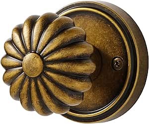 Passage Door Knob Antique Brass Retro Door Knob, Interior Kitchen Pantry Door Handle Hall Closet Vintage DoorKnob, Aluminium Alloy Knob, 1 Pack