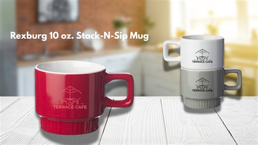 The Rexburg 10 oz. Stack-N-Sip Mug from Bel Promo keeps things neat while making your logo pop. Perfect for offices, events, and everywhere in between. | PromoCorner