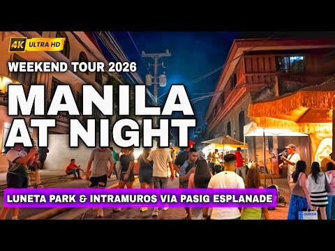 This Is Manila At Night! 🇵🇭 Ultimate Stunning Walk From Luneta To Intramuros & River Esplanade | 4K