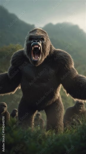 Gorilla encounters majestic creatures of the amazon rainforest's natural habitat