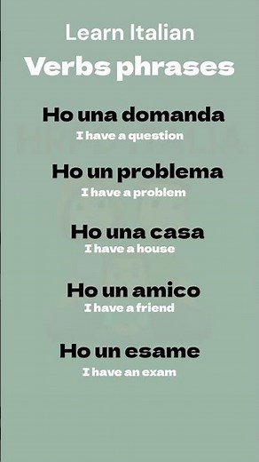 Basic Italian Verbs phrases | Easy way to learn Italian | Italian lesson For beginners #learnitalian